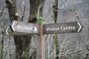 Ben Nevis Visitor Centre sign. Highland Road Trip around Scotland