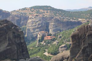 Stunning view of Meteora from the motorhome